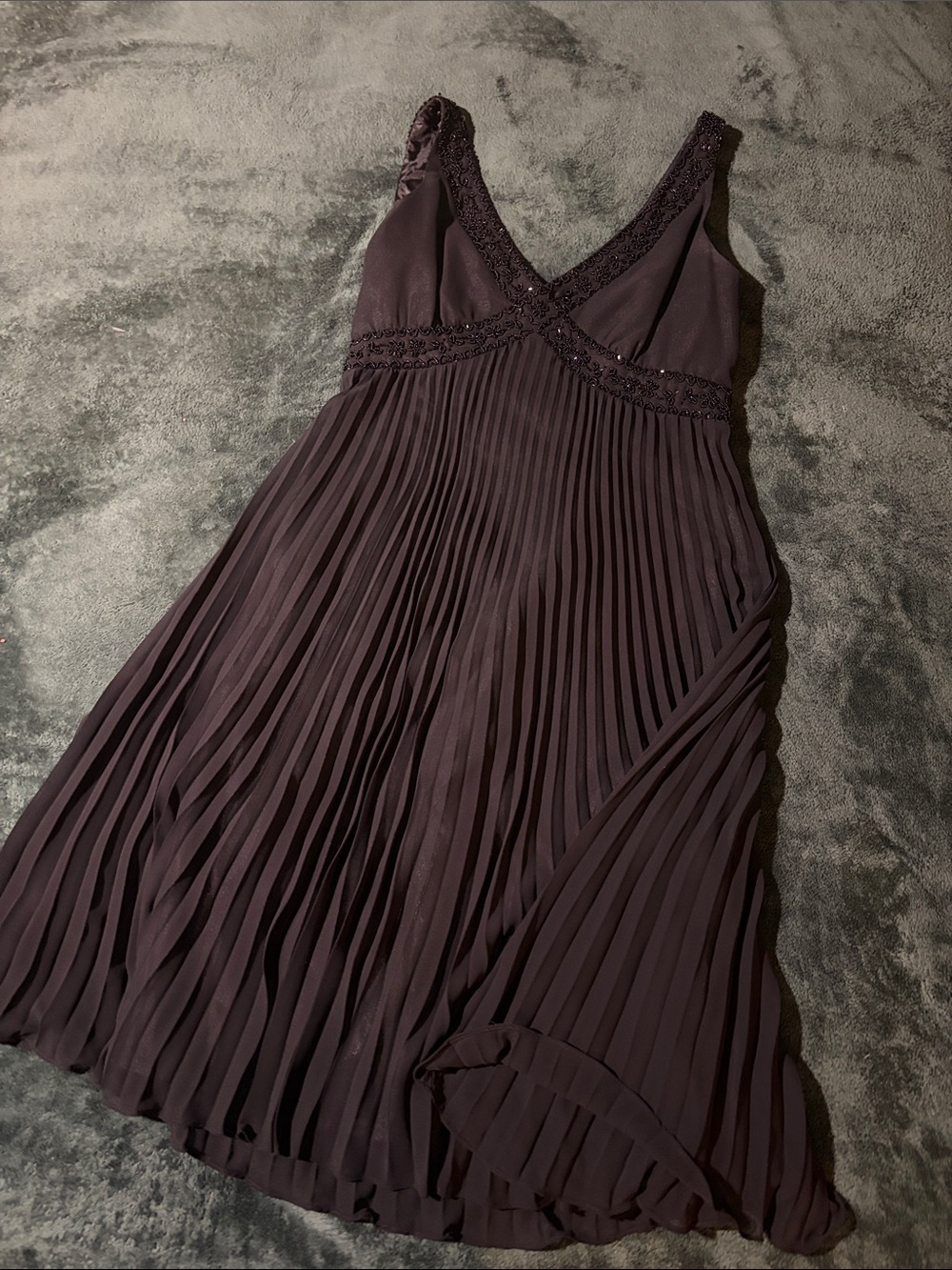 Black Pleated Midi Dress